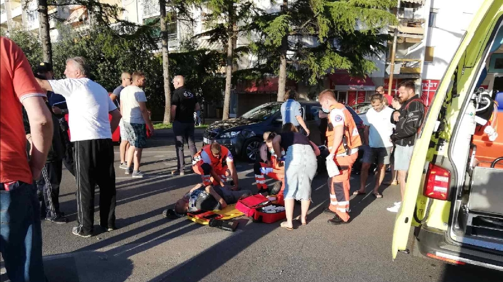 Prometna nesreća na Meladi; motociklist oborio pješaka