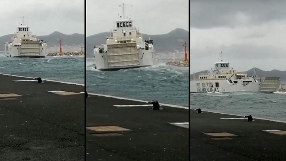 VIDEO Jadrolinijin trajekt se umalo nasukao na lukobran u Gaženici