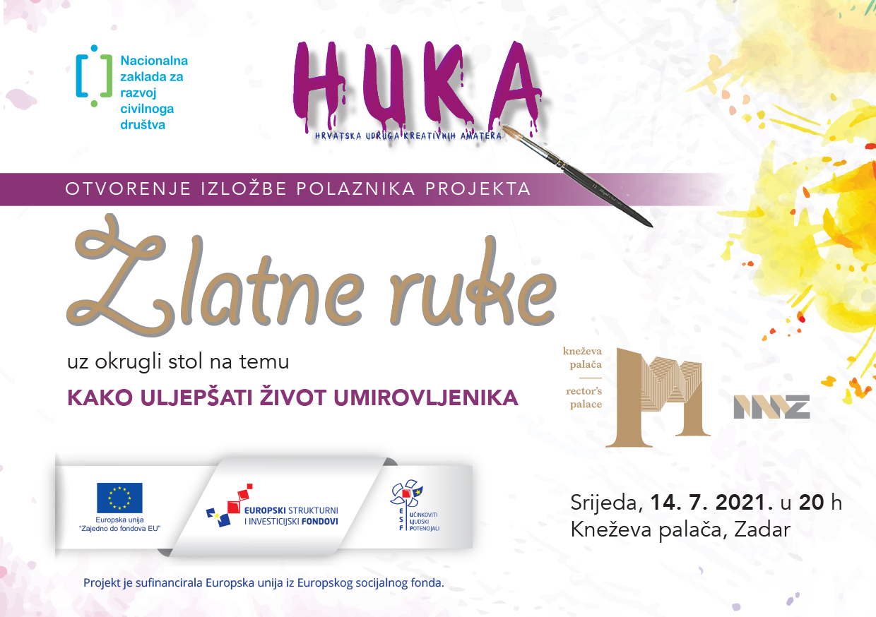 "Zlatne ruke" u srijedu u Kneževoj palači; izložba radova nastaih na radionici za umirovljenike