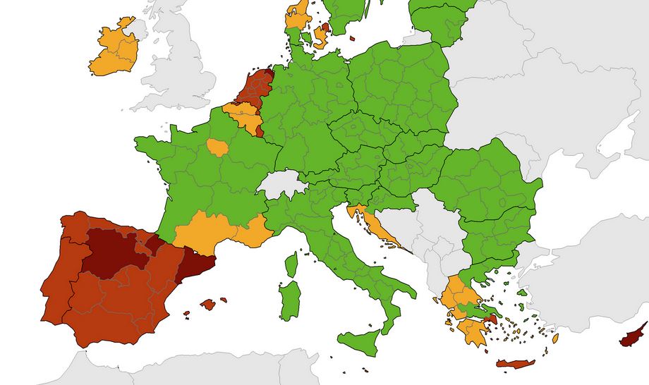 Hrvatska obala više nije zelena na novoj koronakarti EU-a