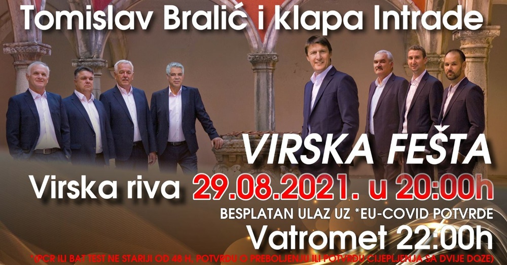 VIRSKA FEŠTA Na Svečanu sjednicu povodom Dana Općine stiže predsjednik Zoran Milanović; navečer koncert Tomislava Bralića i klape Intrade