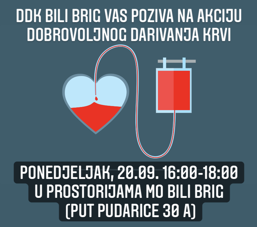 Aktiv DDK Bili Brig Vas poziva na akciju dobrovoljnog darivanja krvi