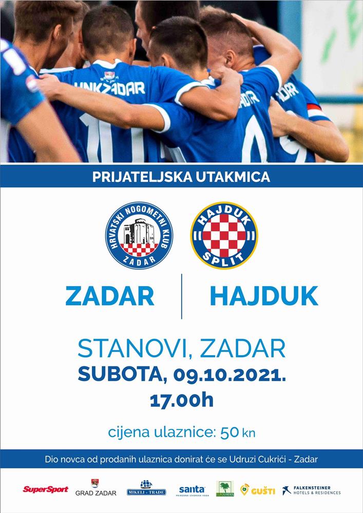 SVI ZA CUKRIĆE U subotu humanitarna utakmica između HNK Zadar i HNK Hajduk!