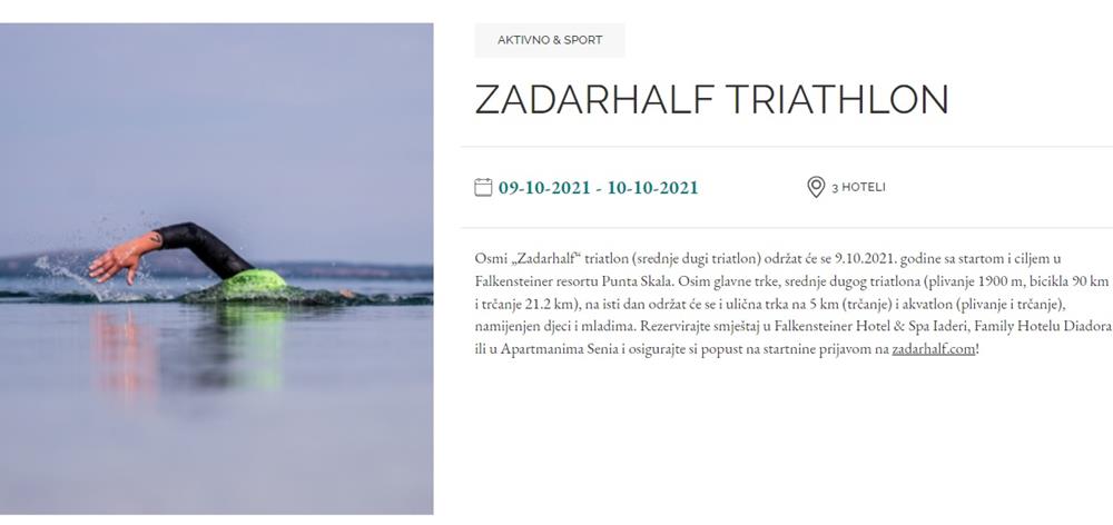 ZATVORENA CESTA 9.10.2021 Zbog triatlon utrke “Zadarhalf” cesta od Petrčana prema Ninu kroz Ninske stanove zatvorena veći dio dana