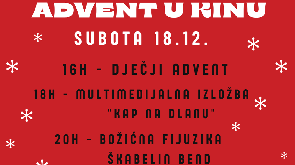 PLATFORMA ZA KINO Zanimljiv program ovaj vikend očekuje vas u Sv. Filip i Jakovu u sklopu Adventa