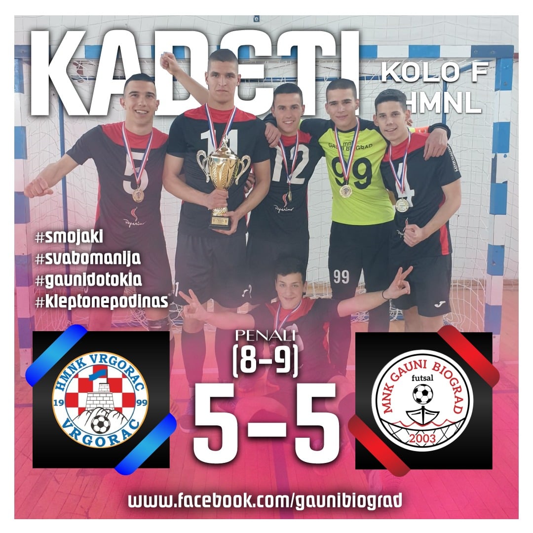 Kadeti MNK Gauni iz Biograda n/m prvaci regije jug HNS-a