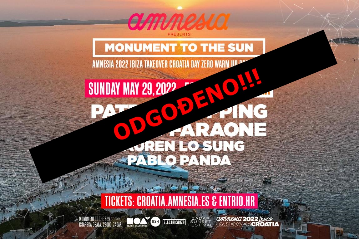 ZBOG NAJAVE LOŠEG VREMENA Odgađa se sutrašnji Amnesia party na Pozdravu suncu