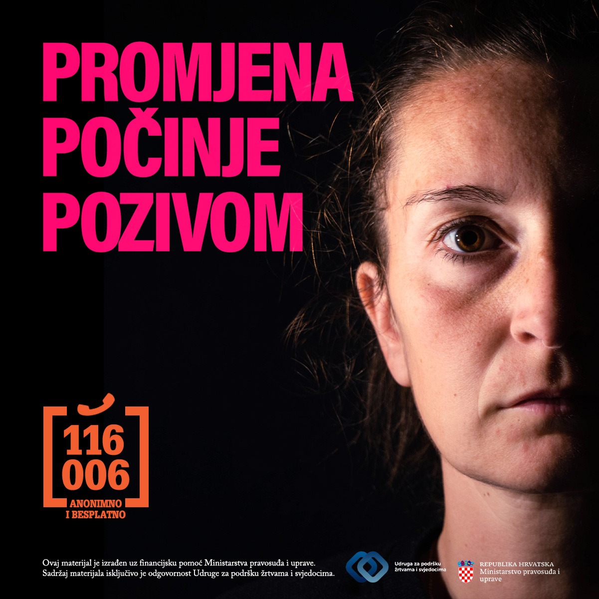Anonimno i besplatno potražite emocionalnu podršku i informacije o koracima za prijavu kaznenih i prekršajnih djela