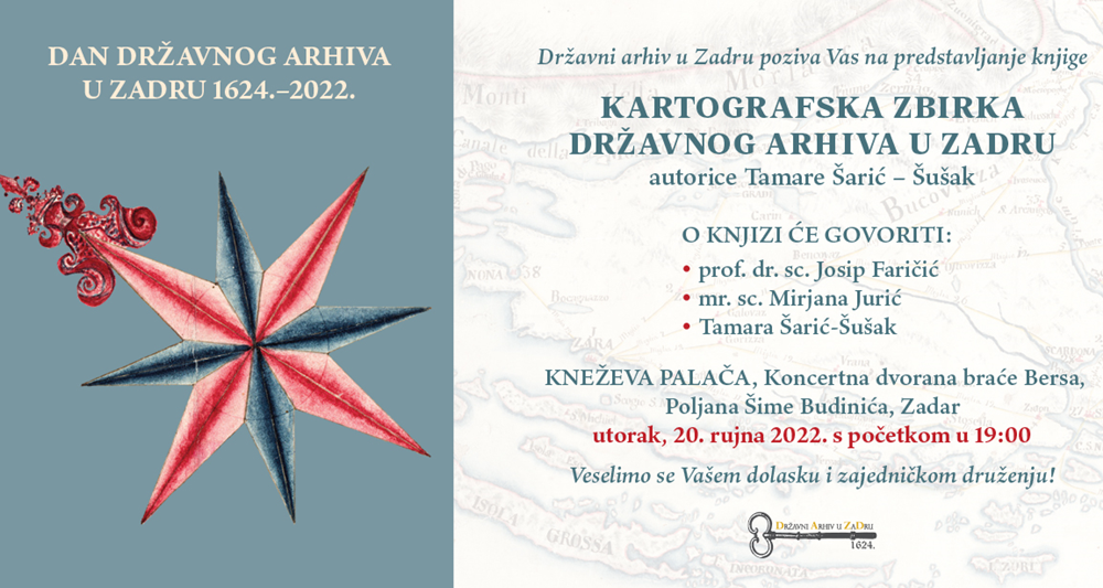 DRŽAVNI ARHIV Dan arhiva proslavit će se predstavljanjem knjige "Kartografska zbirka Državnog arhiva u Zadru"