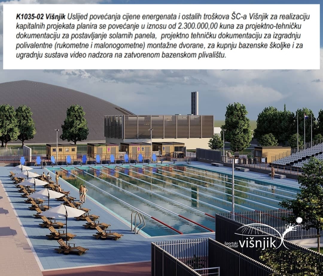 Raspisan javni natječaj za izgradnju olimpijskog bazena u ŠC Višnjik