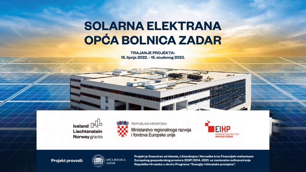 “Solarna elektrana Opća bolnica Zadar” - početna konferencija projekta održat će se u ponedjeljak