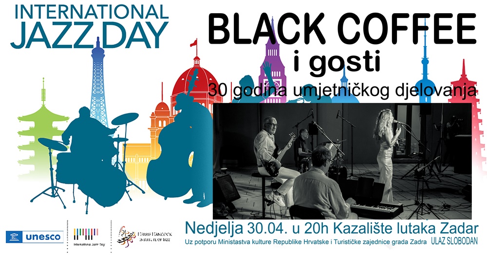 Obilježavanje Međunarodnog dana Jazza 30. travnja 2023. u Kazalištu lutaka u Zadru uz Black Coffee