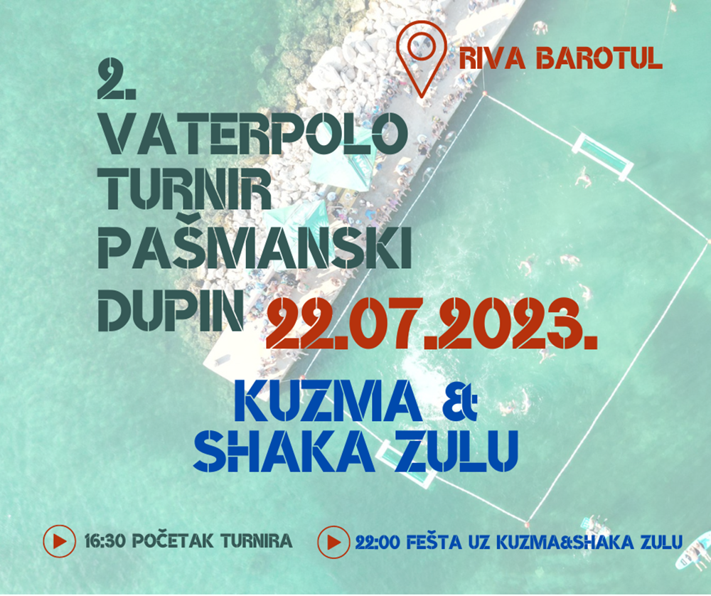 2. vaterpolo turnir „Pašmanski dupin 2023.“ – Barotul, otok Pašman