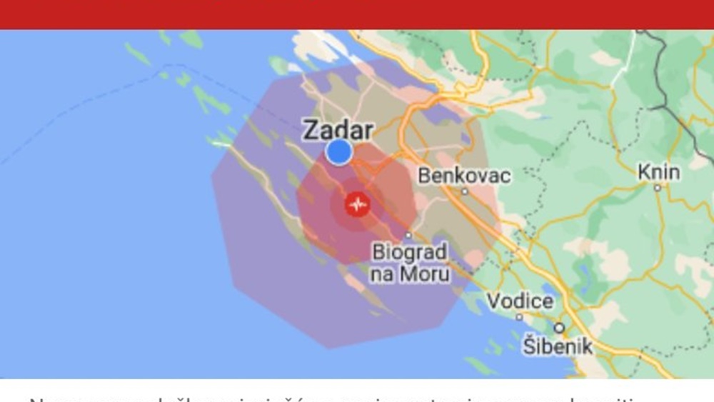 POTRES KOD PAŠMANA Magnituda potresa 3 prema Richteru