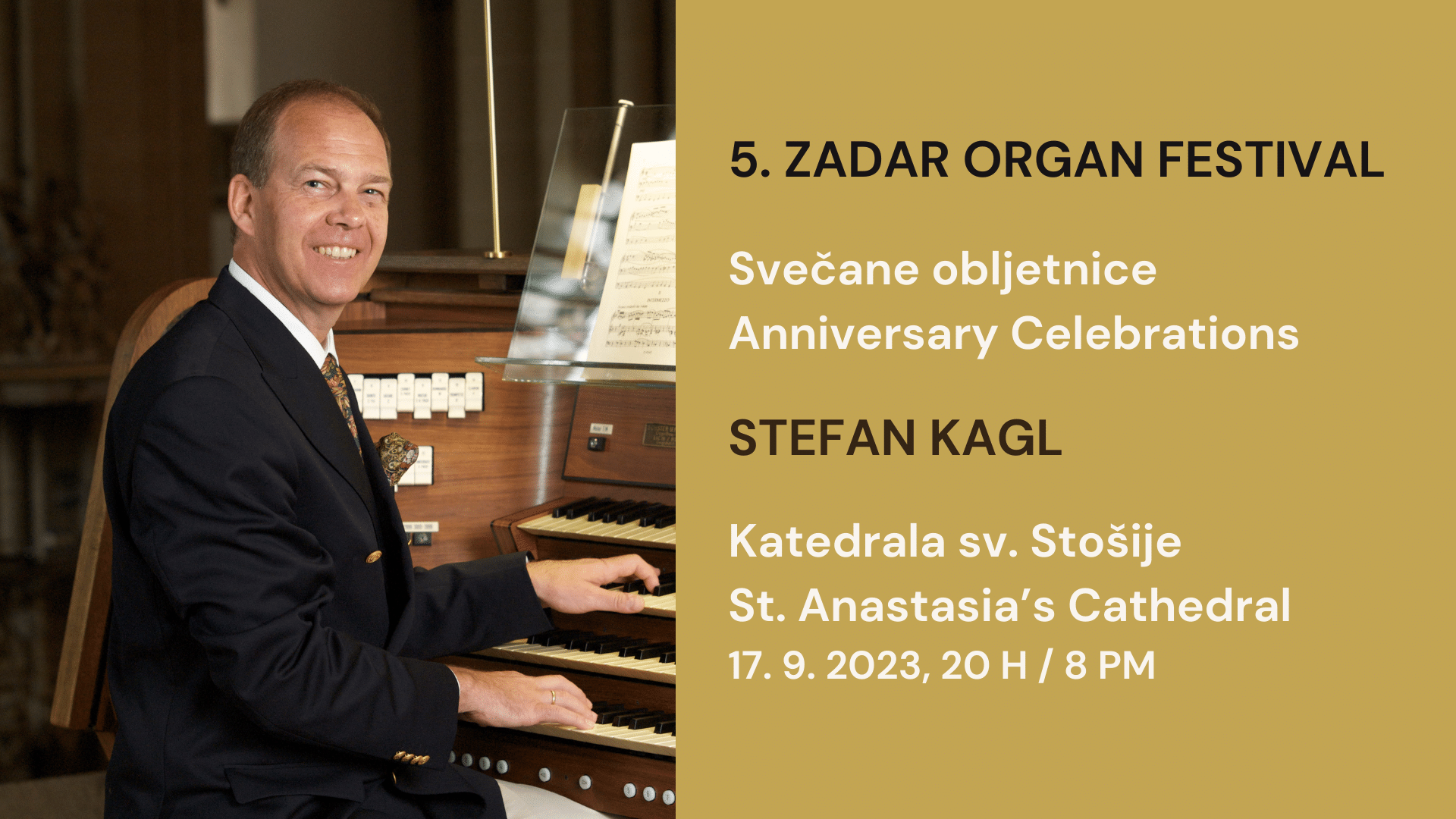 KONCERT VELIKOG NJEMAČKOG GLAZBENIKA NA ORGULJAMA ZADARSKE KATEDRALE Svečane obljetnice na kraljici instrumenata