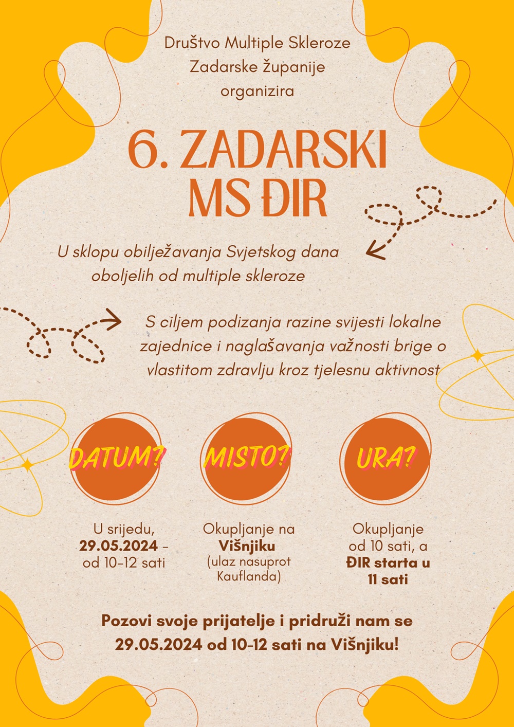 6. ZADARSKI MS ĐIR - U srijedu 29. svibnja obilježava se Svjetski dan oboljelih od multiple skleroze