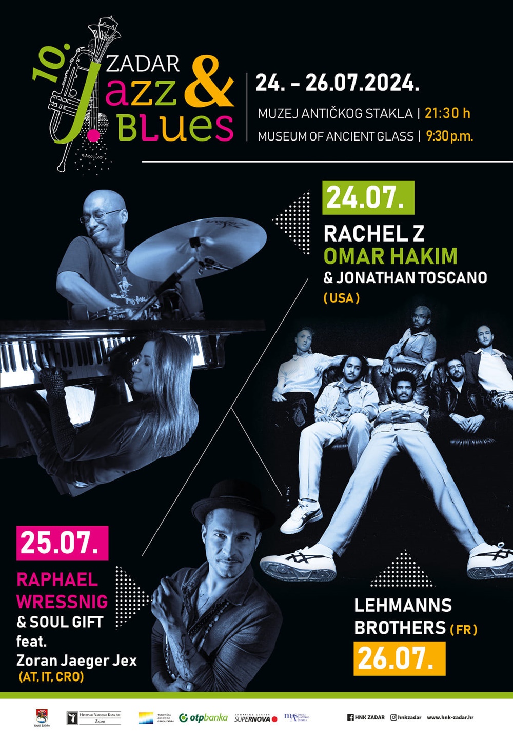 ZADAR JAZZ & BLUES 2024. Tri večeri vrhunske glazbe pod zvjezdanim nebom!