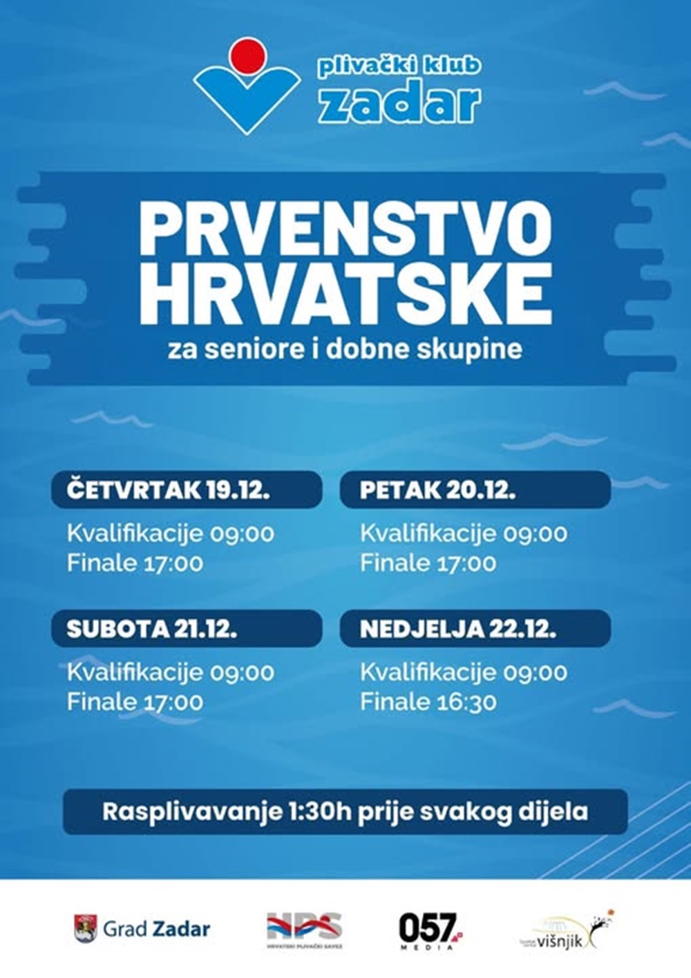 DANAS NA BAZENU VIŠNJIK Svečano otvorenje Prvenstva Hrvatske za seniore i dobne skupine