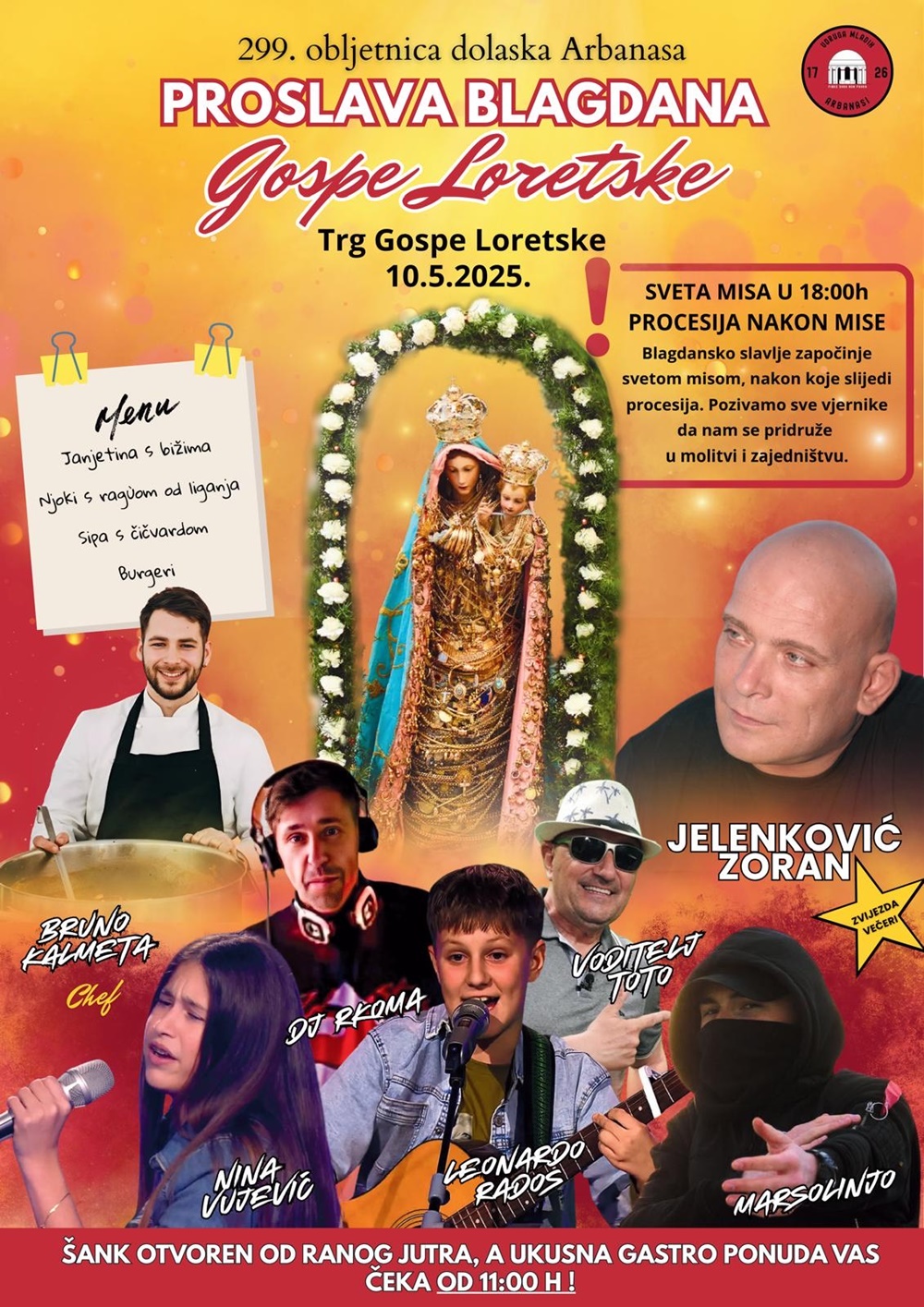 ZONJA JON Blagdan Gospe Loretske u Arbanasima