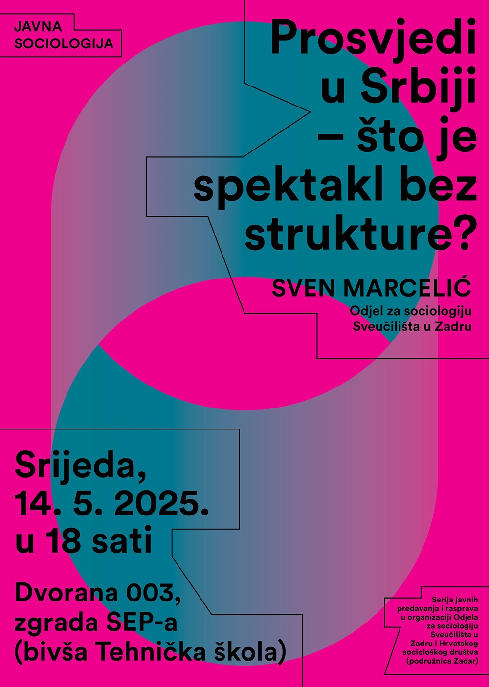 Poziv na predavanje Svena Marcelića: „Prosvjedi u Srbiji – što je spektakl bez strukture?“