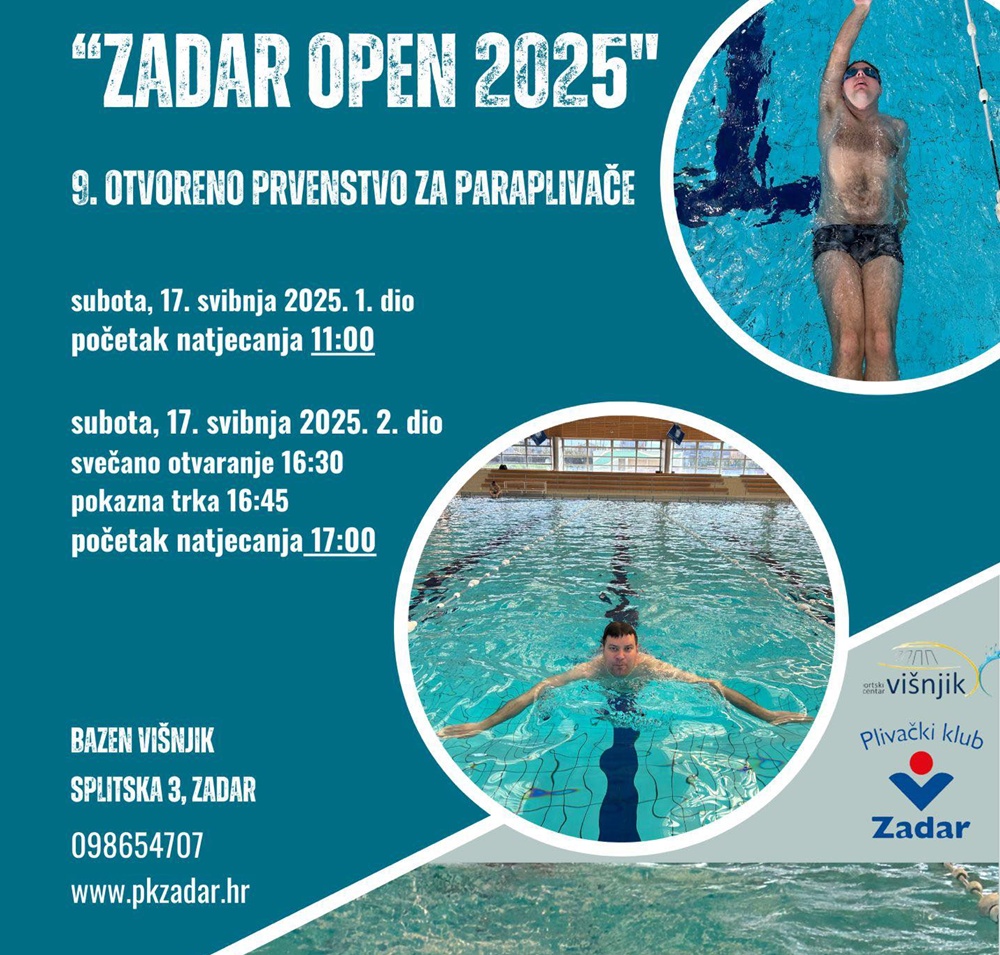  “ZADAR OPEN 2025.” 9. Otvoreno prvenstvo za paraplivače