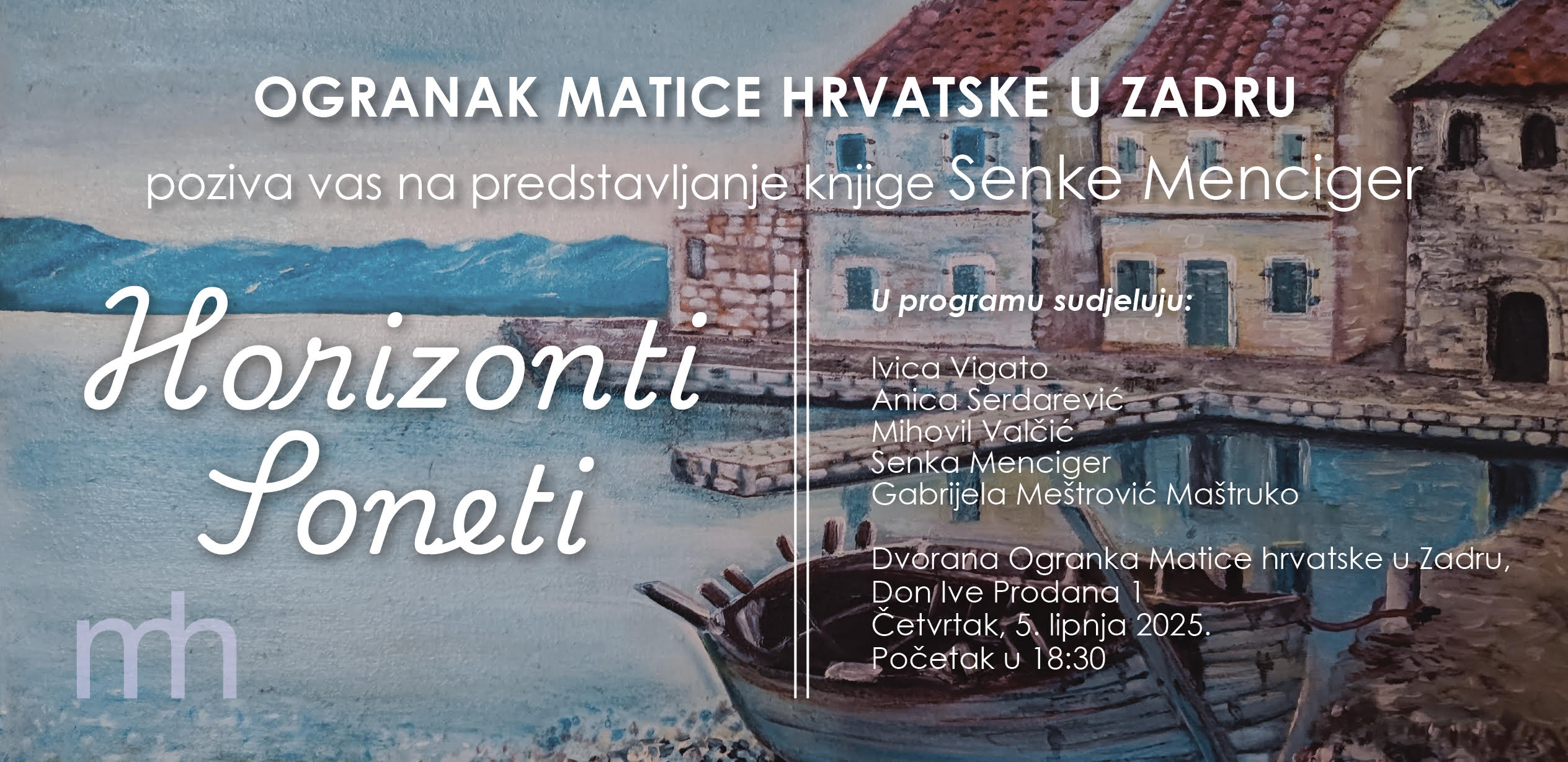 MATICA HRVATSKA Predstavljanje knjige "Horizonti" Senke Menciger