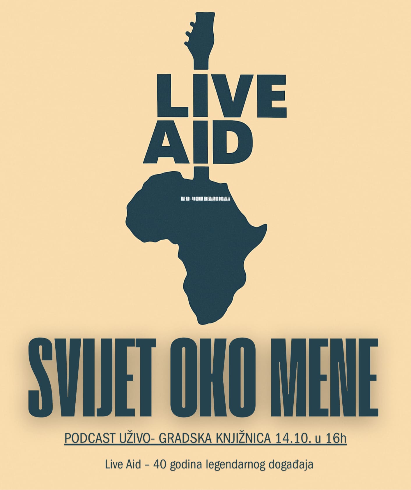 NAŠ ANTONIO ORGANIZIRA Live Podcast u Gradskoj knjižnici: “Live Aid — 40 godina legendarnog događaja”