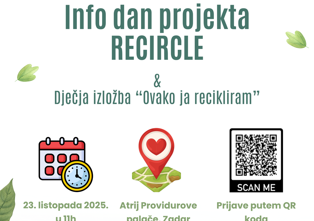 ZADRA NOVA RECIRCLE info dan uz izložbu dječjih radova „Ovako ja recikliram“