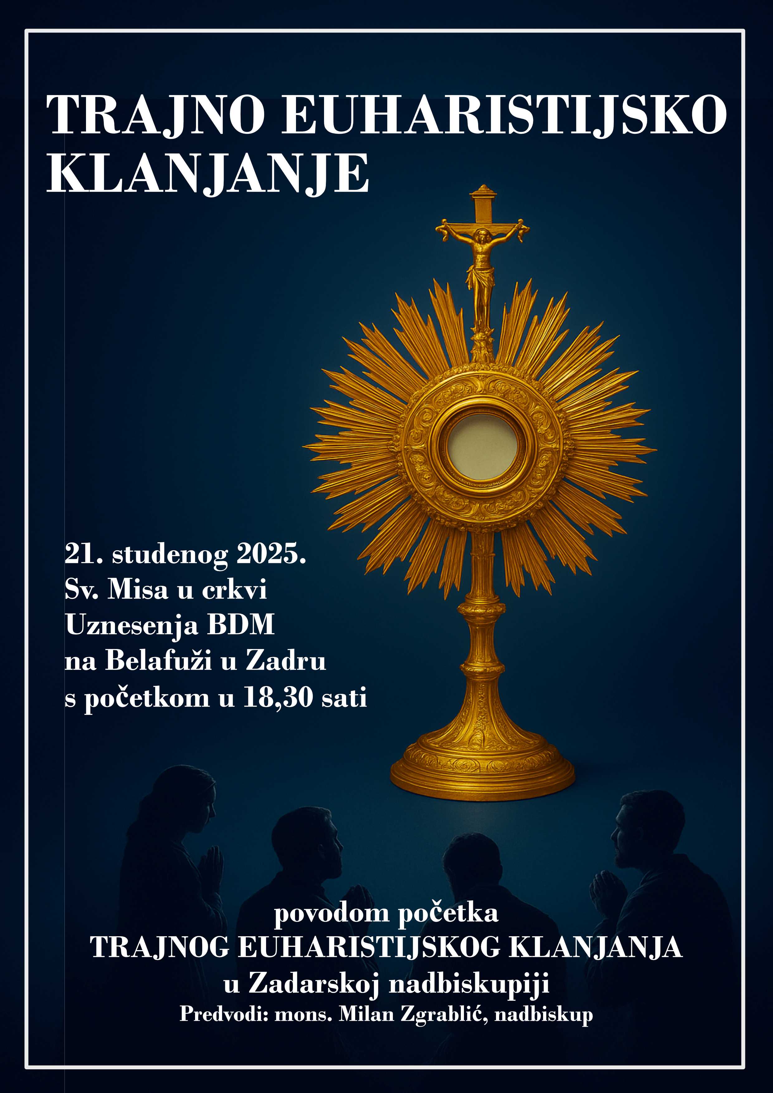 U Zadru započinje trajno euharistijsko klanjanje na blagdan Gospe od Zdravlja