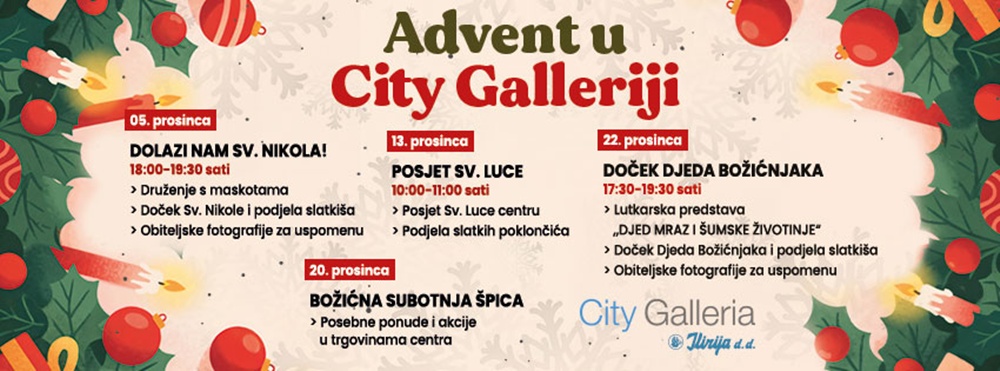 DOČEKAJTE I OVE GODINE SV. NIKOLU U CITY GALLERIJI!