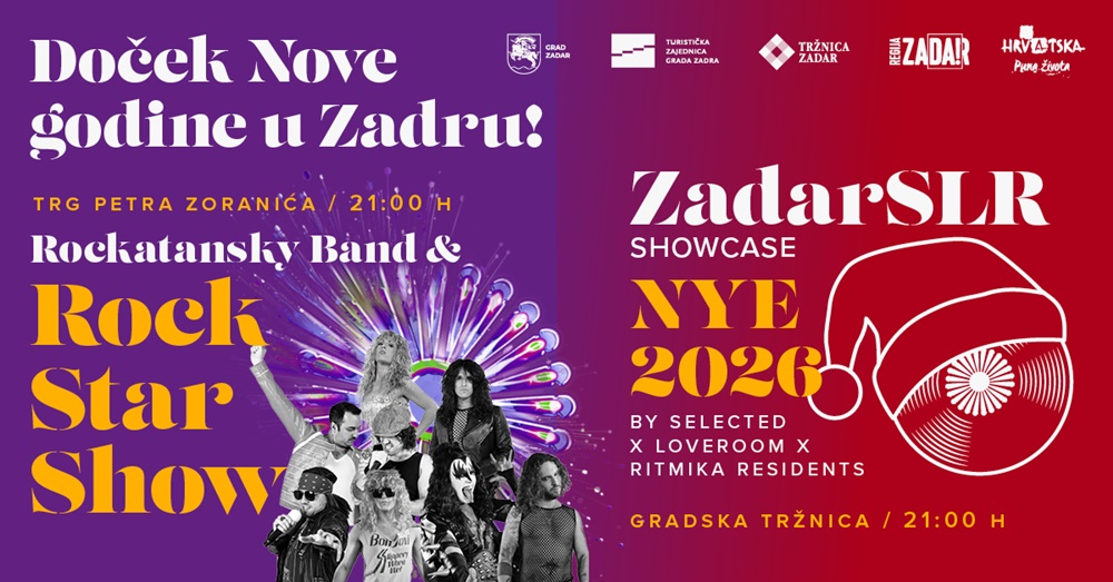 U spektaklu dočeka Nove godine na otvorenom Zadrani će uživati na Trgu Petra Zoranića te na hipnotičkoj electro sceni na Božićnom gramofonu 
