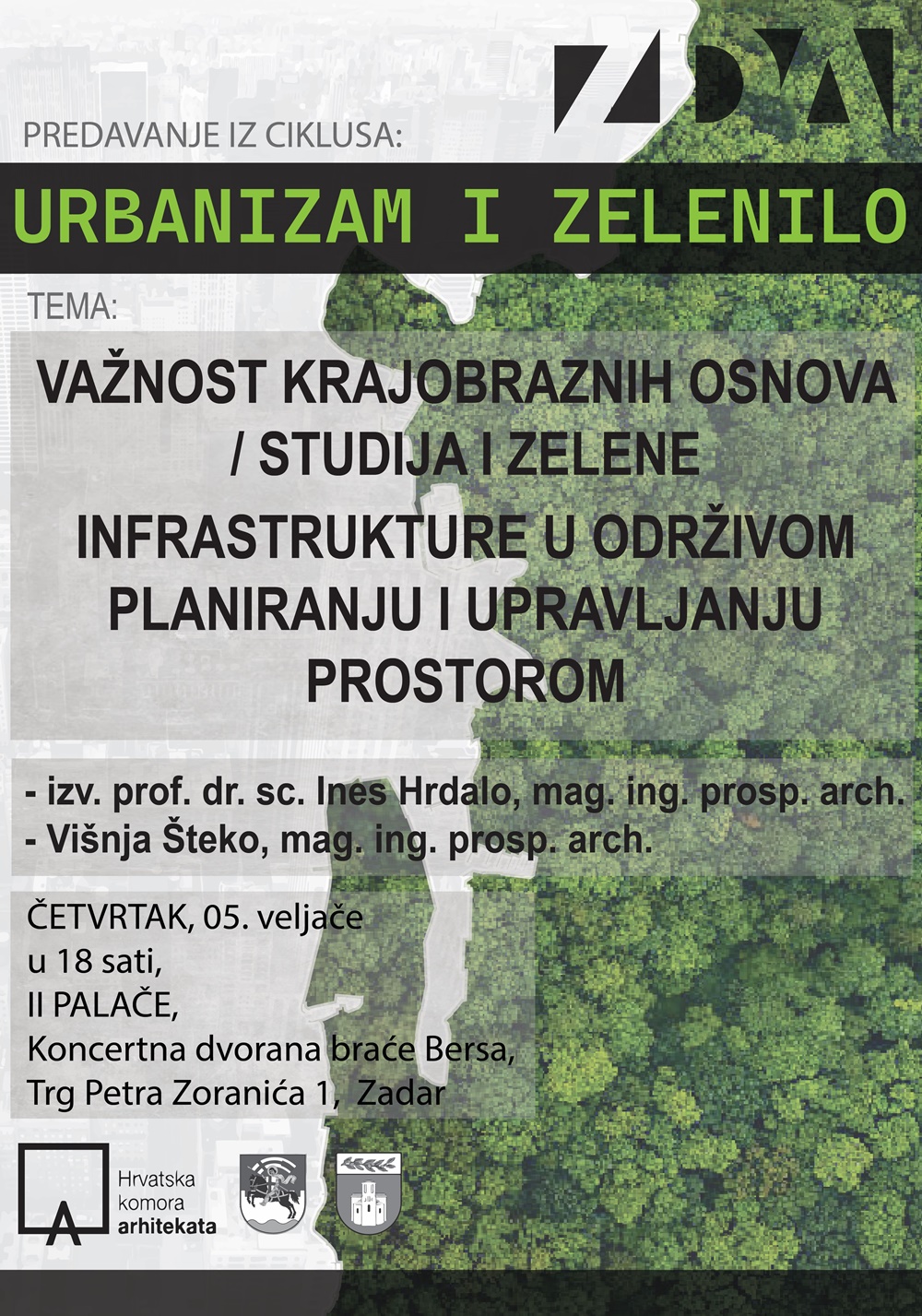 Društvo arhitekata Zadra organizira predavanje o krajobrazu i zelenoj infrastrukturi