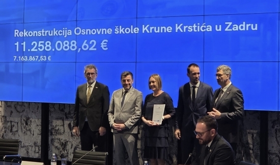 Gradu Zadru 7,16 milijuna eura iz NPOO-a za rekonstrukciju OŠ Krune Krstića i prelazak na jednosmjensku nastavu