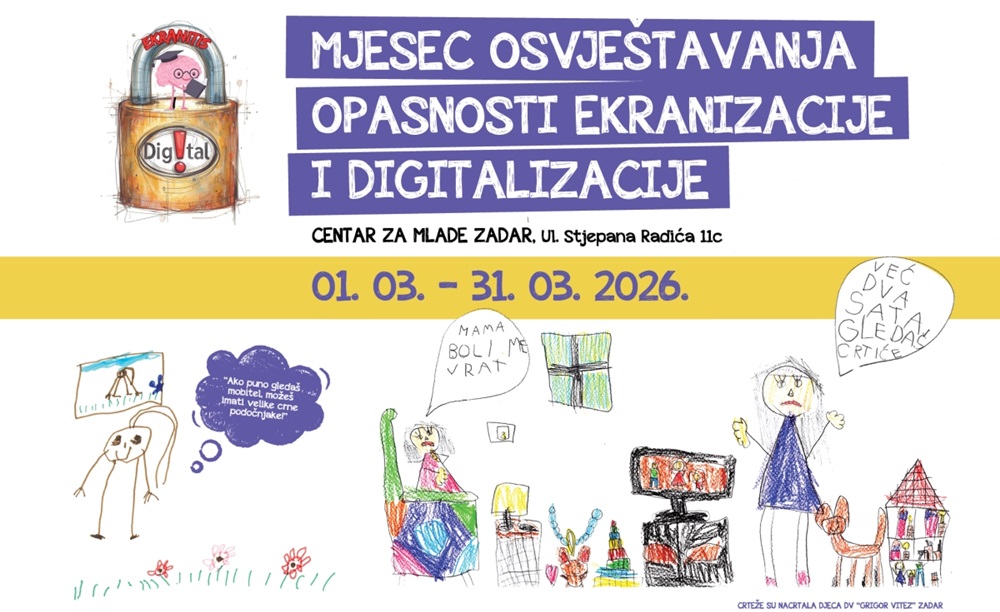 MLADI U FOKUSU Mjesec osvještavanja o opasnostima ekranizacije i digitalizacije u Centru za mlade