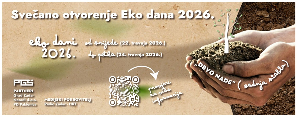 PRIRODOSLOVNO GRAFIČKA ŠKOLA  Sadnjom stabla u Perivoju Vladimira Nazora u srijedu 22.4 počinju Eko dani 2026