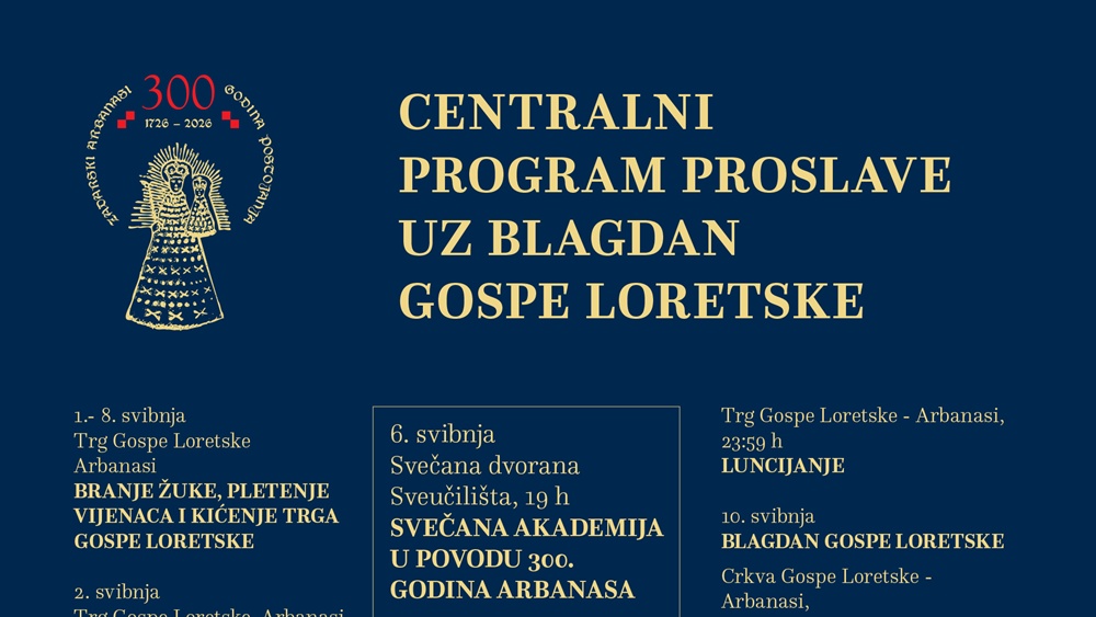 Blagdan Gospe Loretske u središtu proslave 300. godina Arbanasa na zadarskom području – svibanj kao ključni mjesec obilježavanja