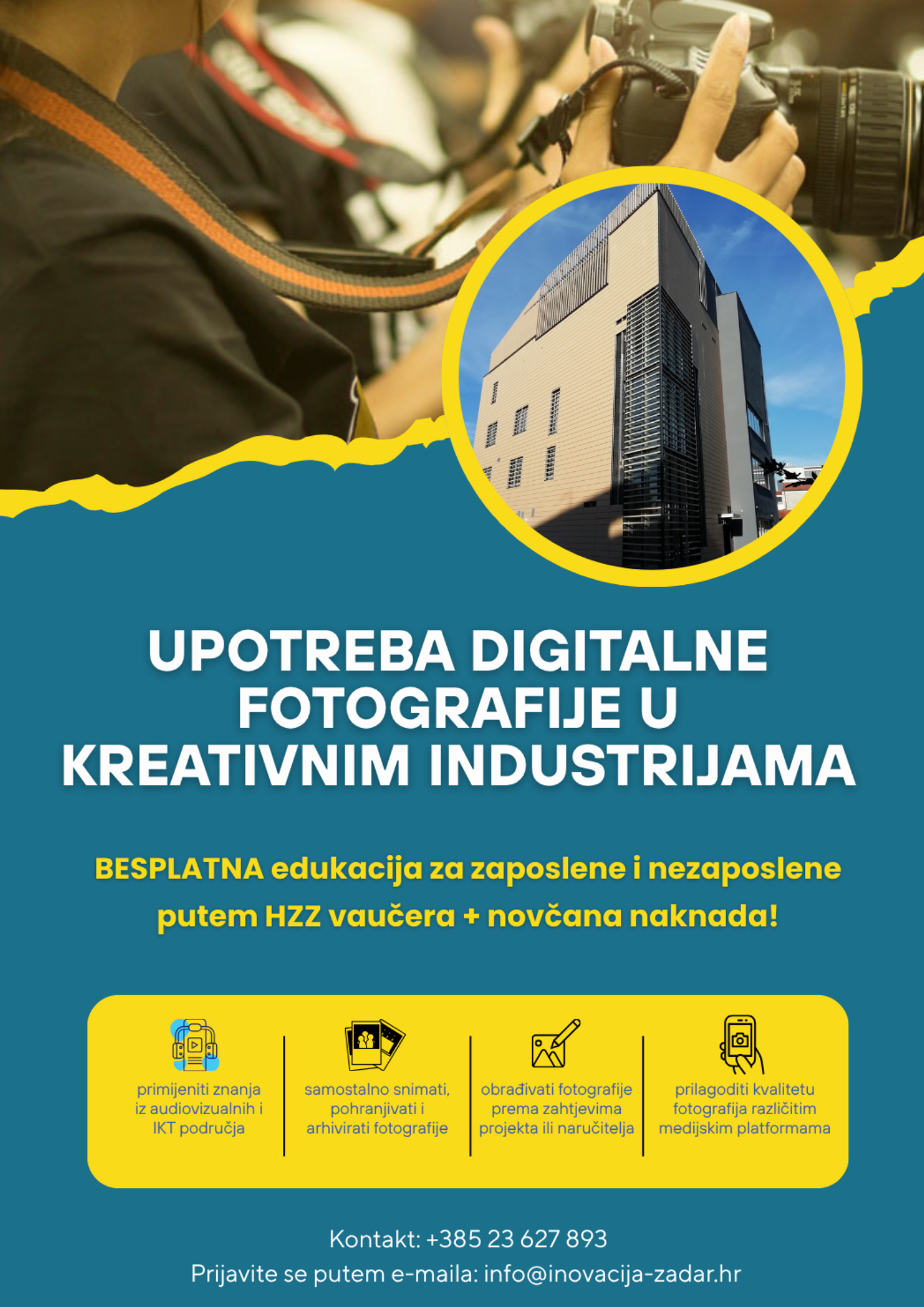 Besplatna edukacija „Upotreba digitalne fotografije u kreativnim industrijama“ u sklopu vaučera za obrazovanje HZZ-a – Prijave u tijeku!