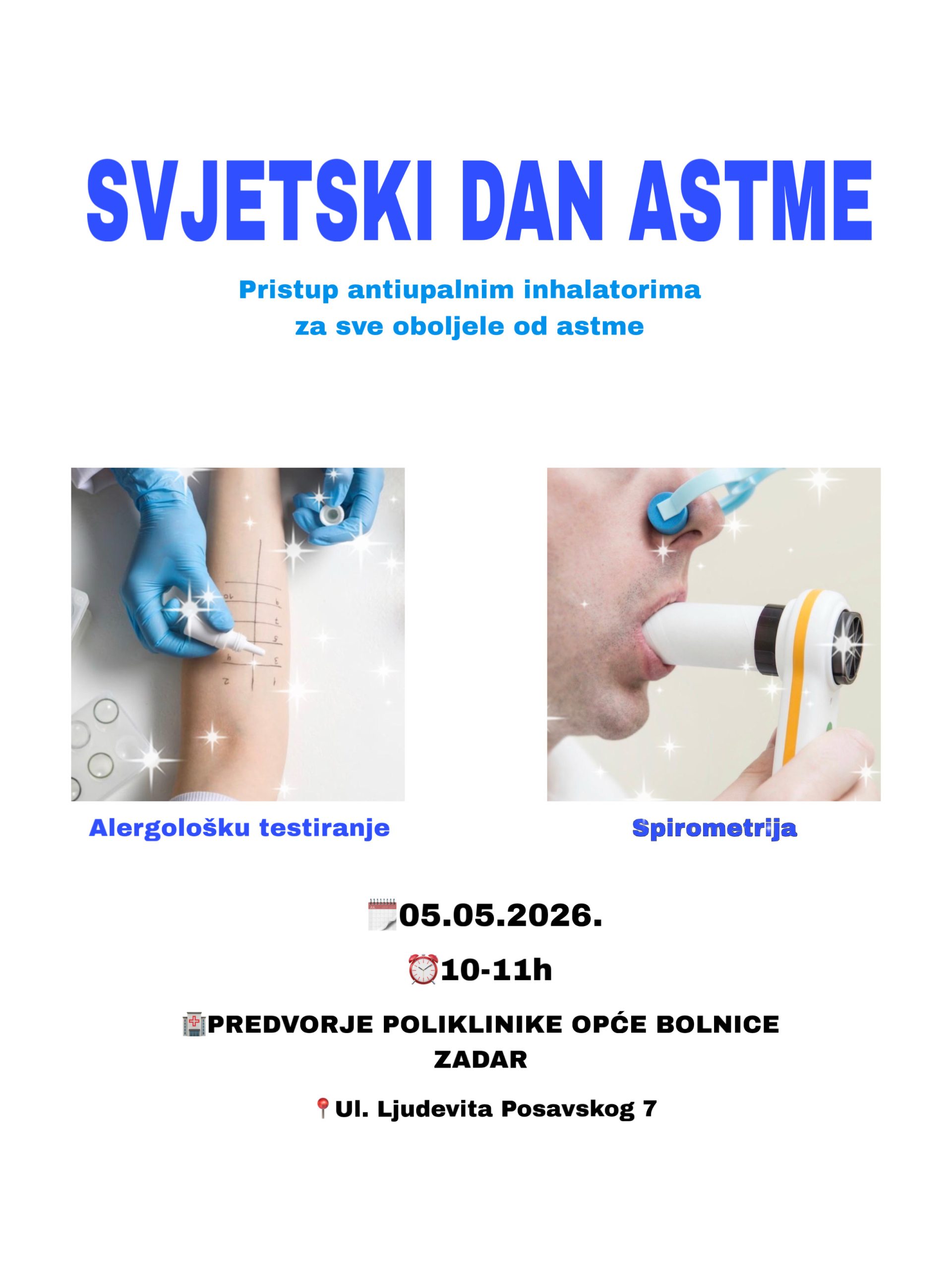 OB ZADAR Besplatni pregledi i savjetovanje povodom Svjetskog dana astme